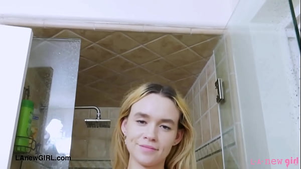 Shy_teen blonde took_a shower