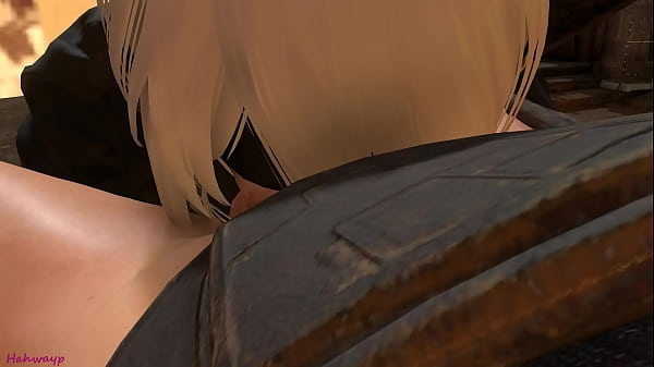 B2 from automata takes the cheek and gives claude from the final fantasy in the ass 