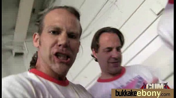 Ebony babe sucks too many whitecocks 21