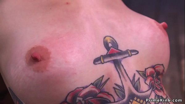 Lockedhead slave whipped on the floor