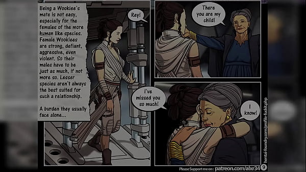 Rey and leia worship wookie cock 