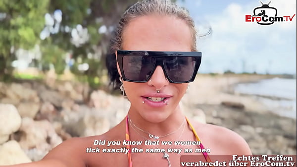 Deutsche junge Shemale trifft einen Mann f&uuml;r seinen ersten Transen Anal sex 