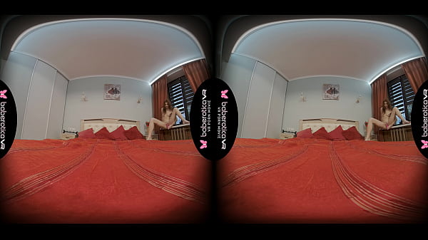 Solo college gal, Atisha is masturbating at_home, in VR
