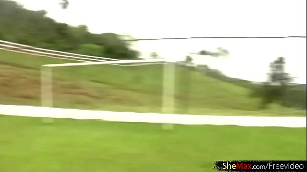 Play MP4 - Four blonde chicks with dicks play volleyball and strip down