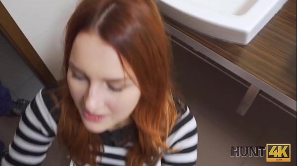 HUNT4K. For cash cuck permits hunter to fuck red-haired_GF in restroom