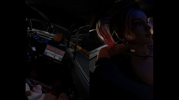 Vreal 18k masturbation in the back seat handjob fingering lesbian