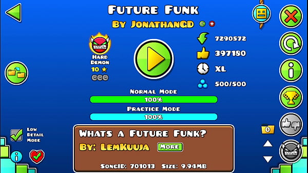 Future funk primer intento 48% geometry dash 