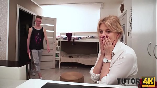 TUTOR4K. Man puts_professor down on her knees for_blowjob and fucks her