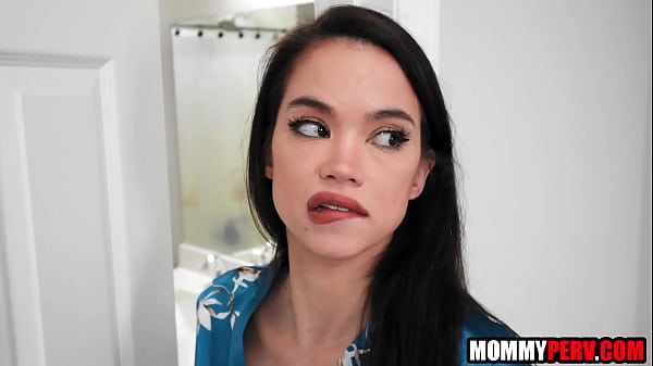 My asian stepmom was spying on_me in the shower MommyPerv