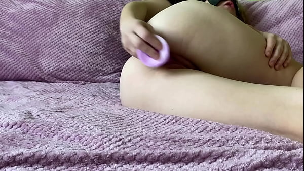 Sexy girl modestly films video for friend while husband at work