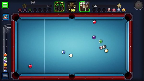 gameplay jogo mobile online de sinuca dois amigos 