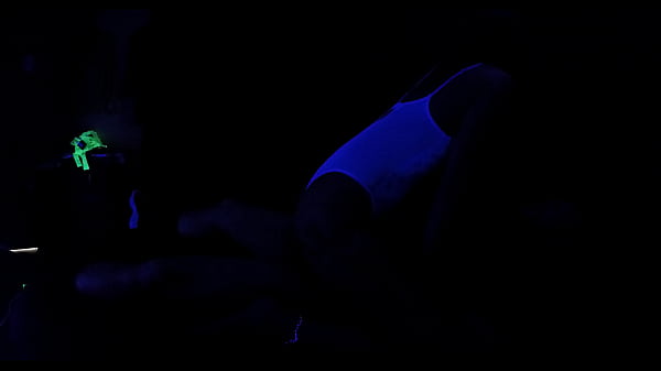 Skinny Blondie Slut Fucked Under Blacklight 