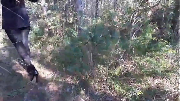 High heels and walking in the woods