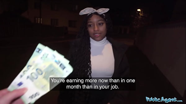 This brazilian babe had large boobies and splendid round black booty public agent