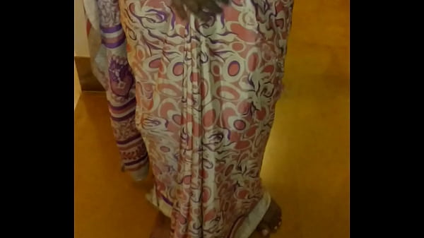 Wear_and Cum_in Satin_silk saree of neighbor_2