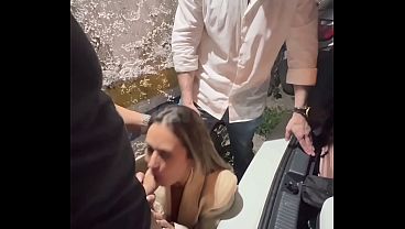 Conheci Dois Homens No Pagode, Levei Eles Embora, Chupei Um Deles E Fiz Squirt No Estacionamento E Dei Gostoso Pra Um Deles No Bando De Tr&aacute;s Do Carro Enquanto Corno Dirigia thumbnail