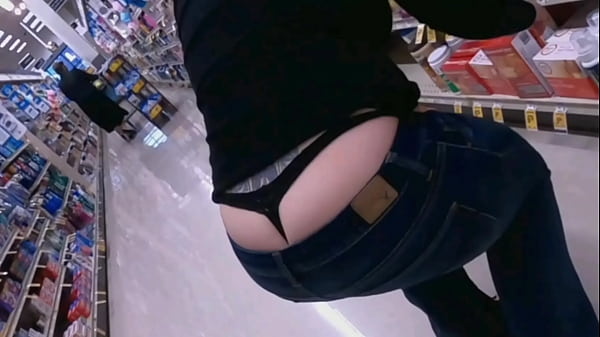 Mom_Showing_Her Huge Booty Whale Tail Wal Mart Shopping