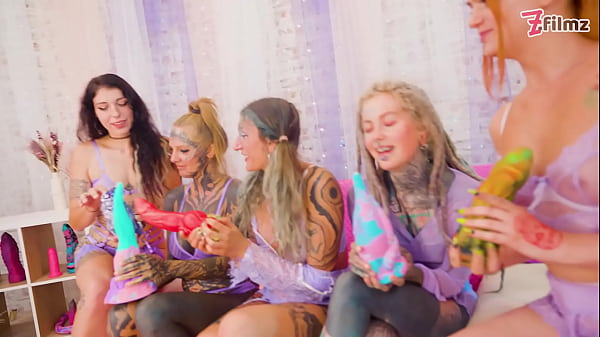 Squirt mayhem &ndash; 5 girls squirting together with anal dildos gaping prolapse & atm