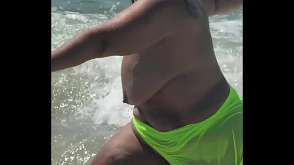 Juicy Big Booty Bbw With Thick Legs At The Beach In See Through Sheer Top - Big Areolas - Heels thumbnail