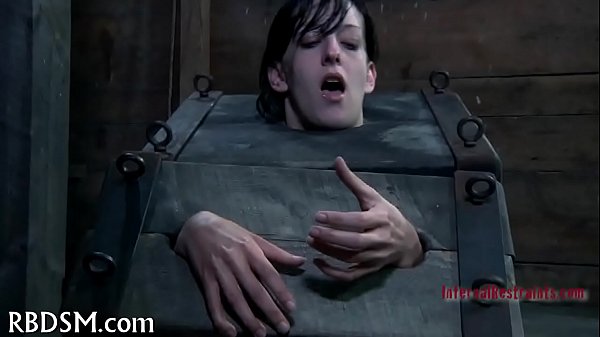 Fastened up tits with toy pleasuring 