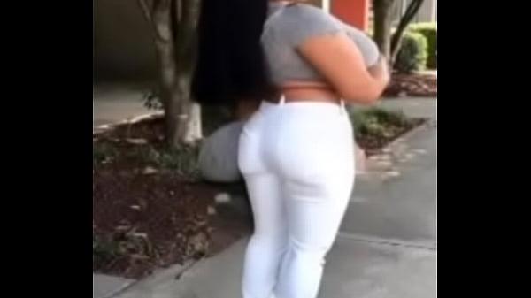 Big butts girls in tight white pants collection 