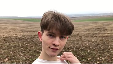 Alone in Field. Amazing view and big cum BOY ORGASM 