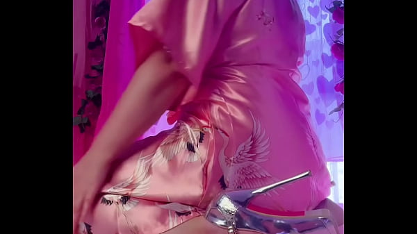 Pink plaid and silver heels 