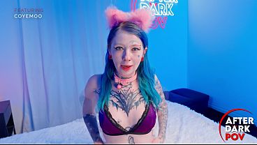 Coyemoo the german blue haired & split tongued alt model gets a rough fuck in pov