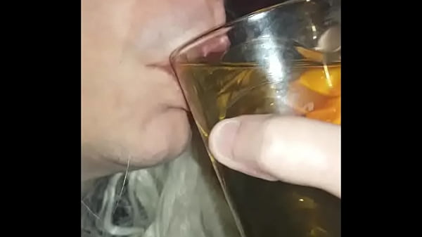 blindfolded bisexual crossdresser fed_his own_pee by his girlfriend