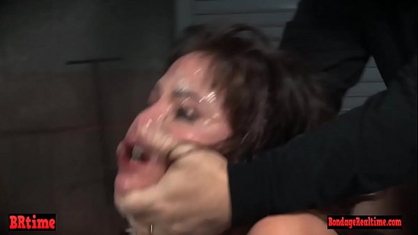 BDSM sub gagging on maledoms hard_cock