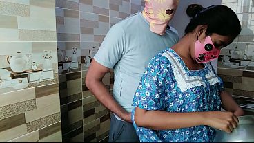 Desi housewife romantic fuck in the kitchen