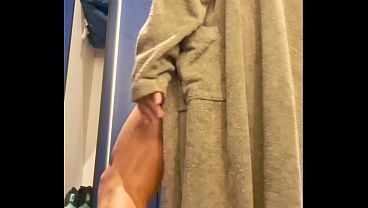 Risky Masturbation in Public Turkish Bath Sauna - Big Hard Cock Jerk Off Almost Caught Cum 