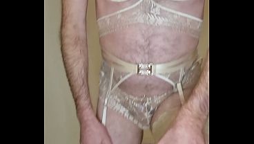 Man dressed in luxury garter set 