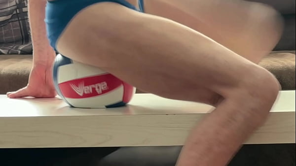 Play MP4 - On the Table in tight Briefs with Volleyball for Muscle Compression and Myofascial Unwinding - clips