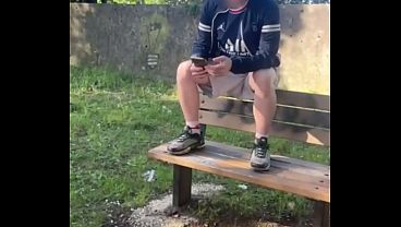 Amateur Straight Boy Lost a Bet: He Has to Expose and Touch His Cock in a Park