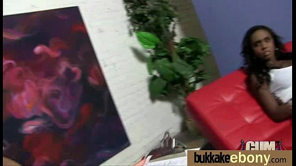 EbonyBabe Sucks Group Of White Guys_8