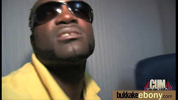 Ebony babe sucks too many whitecocks 30