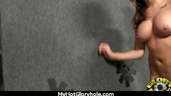 Ebony Hottie Milking Cocks in the Gloryhole 15 