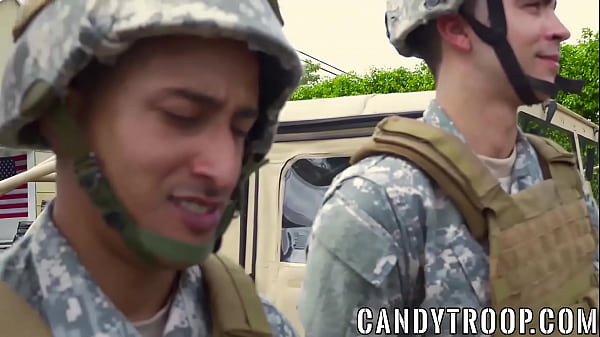 Ebony hunk spitroasted by army buddies on majors orders