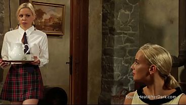 Sexy lesbian mistress enjoys in pleasure and multiple orgasms with slave 