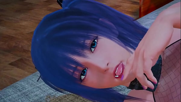 Play MP4 - Hentai Girl with Blue hair gives blowjob&comma; foot job and take is up the ass