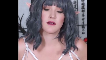 Blue Hair Pale Elf Vanerose Gives A Nice Tit Job thumbnail