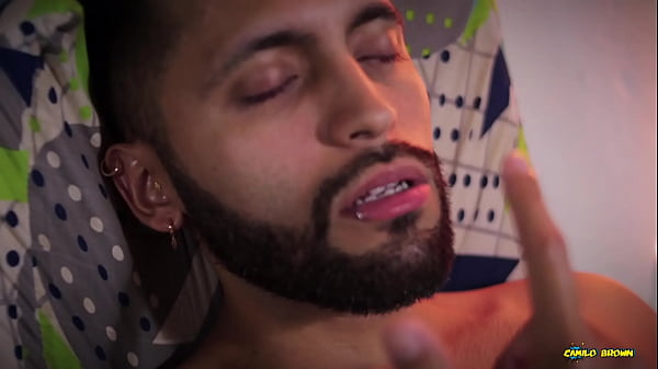 Camilo Brown Jerking His Big Uncut Latino Cock In Bed And Going For Some Intense Post Cum Play He Squirms So Nice 