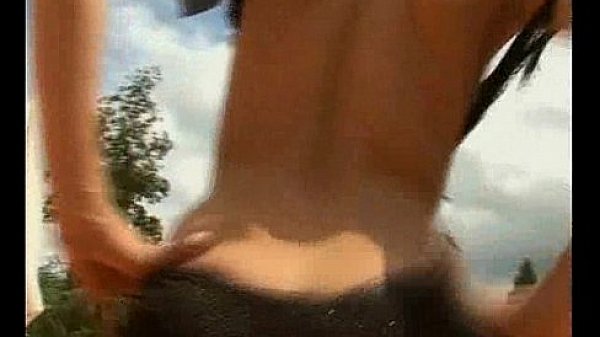 Blonde shemale babe Camilla Rios jerks it poolside 