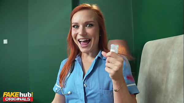 FAKEhub Hot_redhead_nurse with perfect little pink_shaved pussy has_to collect a sperm sample