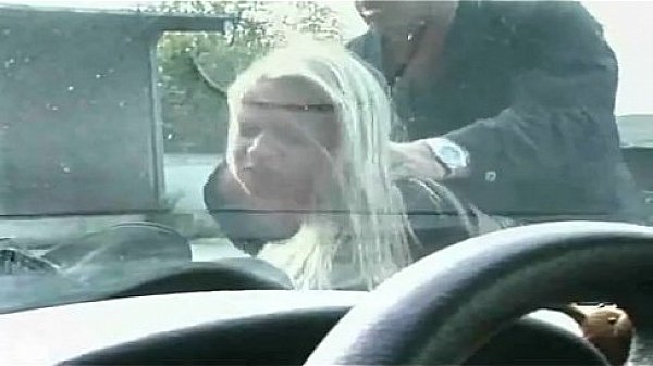 German Blonde in stockings fucked outdoor 