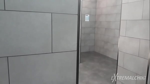 Naked in public toilet 