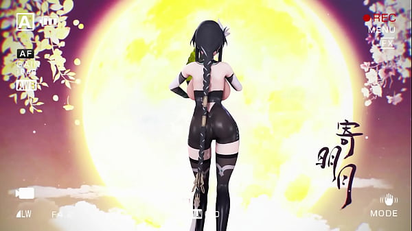 Aether Gazer Ying Zhao Hentai Undress Dance Big Boobs Bouncing MMD 3D Yellow Hand Fan (CLIP) 