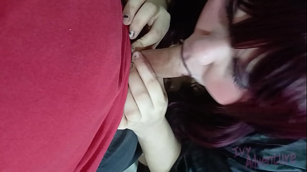 Chubby goth wife loves sucking dick and getting cum on her face 