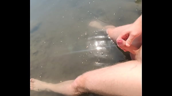 Public wank at beach 
